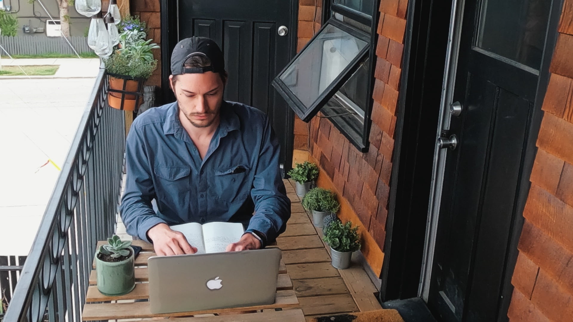 ScootyDub writing on the deck