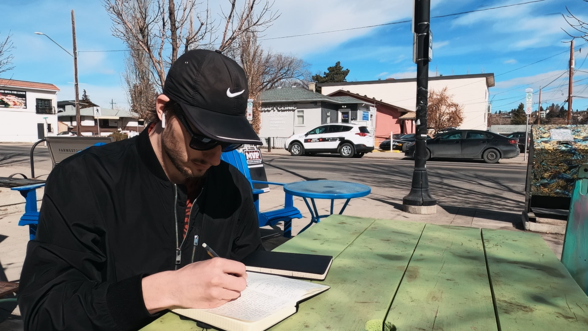 ScootyDub journaling in Bridgeland, Calgary, Alberta