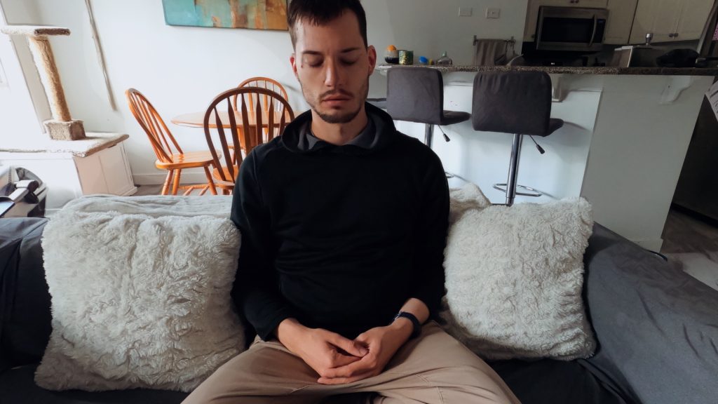 ScootyDub meditating on the couch